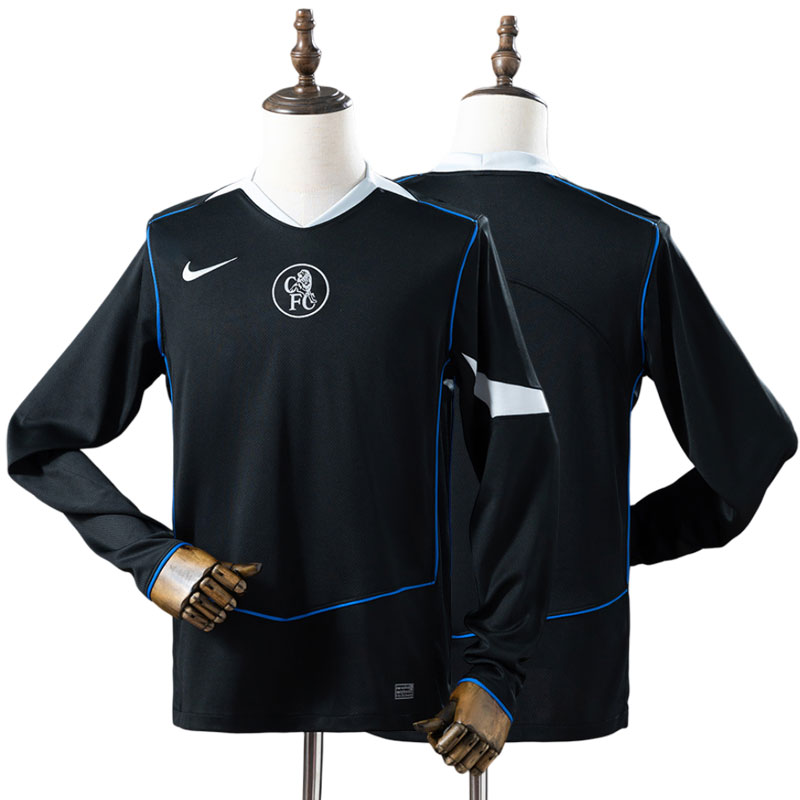 Chelsea tredjetrøje 2025/26 sort langærmet - fodboldtrøje til mænd