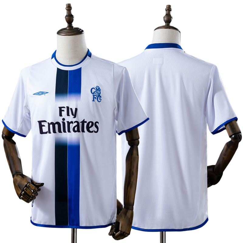 Chelsea udebanetrøje 2003/04 – retro herre fodboldtrøje i hvid