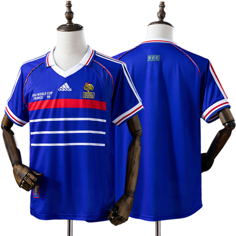 Frankrig 1998 hjemmebanetrøje – retro VM fodboldtrøje til herre