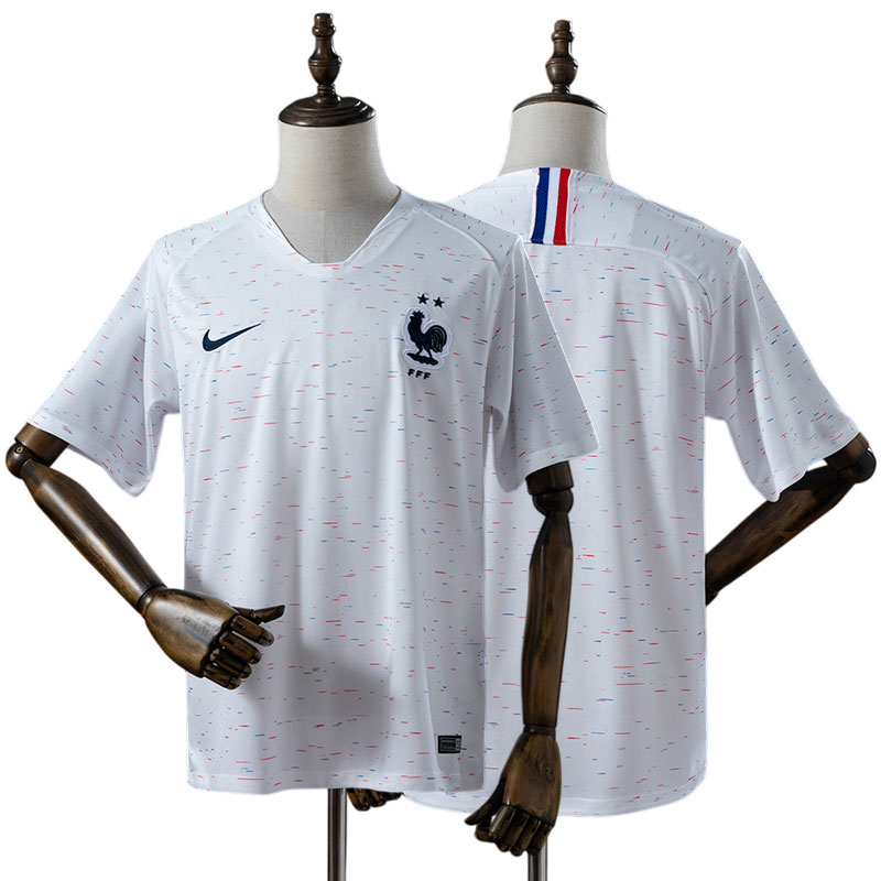 Frankrig VM 2018 udebanetrøje retro – hvid herre fodboldtrøje