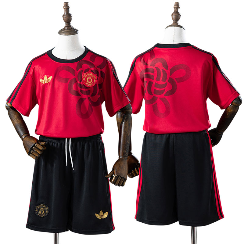 Man Utd 2025/26 Cultural Story fodboldtrøje sæt til børn - rød trøje og shorts