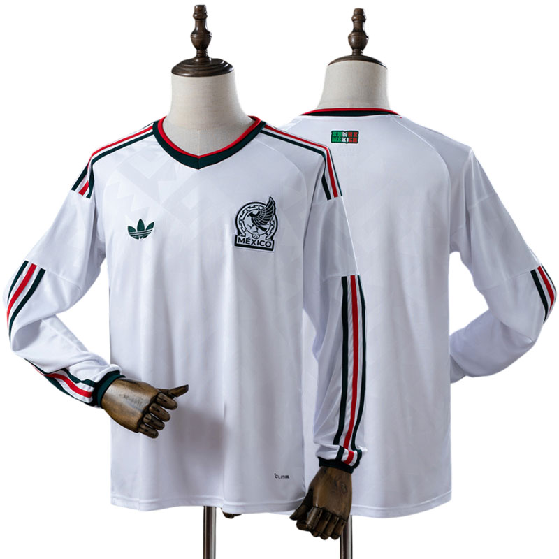 Mexico udebanetrøje 2026 - hvid langærmet VM fodboldtrøje til mænd