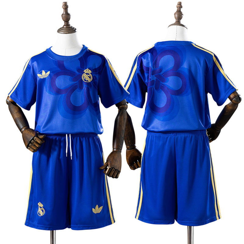 Real Madrid Cultural Story børn fodboldsæt 2025/26 - blå trøje + shorts