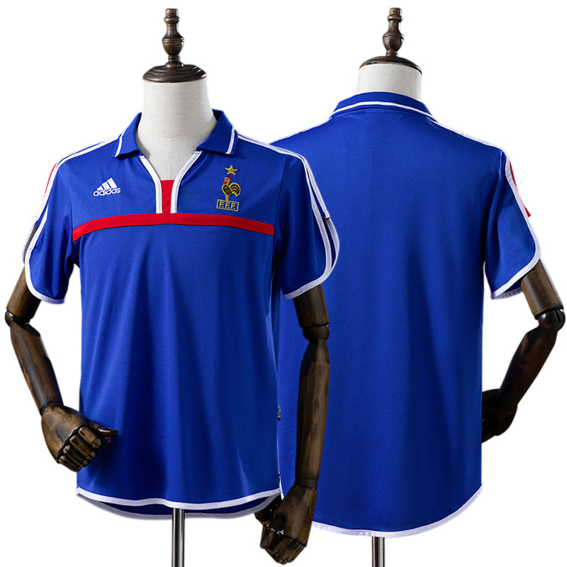 Retro Frankrig hjemmebanetrøje 2000 – herre fodboldtrøje i blå