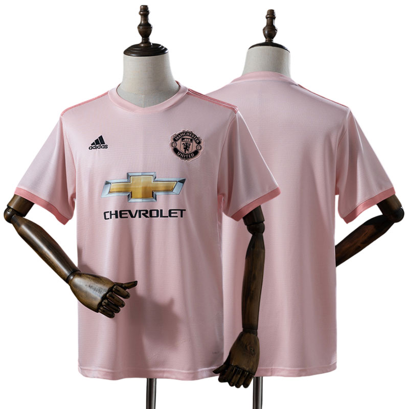 Retro Man United fodboldtrøje 2018/19 – pink udebanetrøje til mænd
