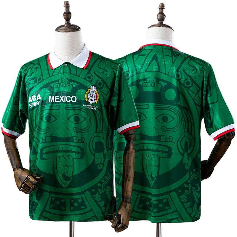 Retro hjemmebanetrøje Mexico 1998 – grøn fodboldtrøje herre
