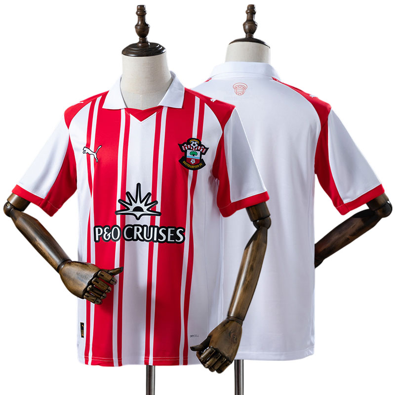 Southampton FC 25/26 hjemmebanetrøje til mænd – rød og hvid fodboldtrøje