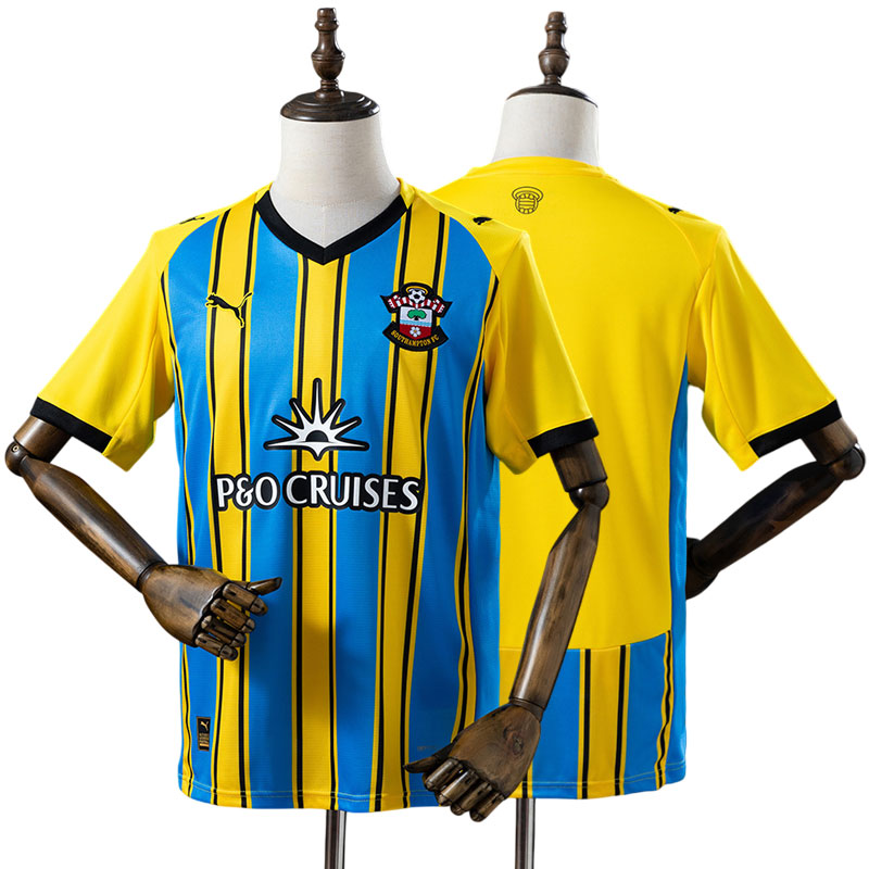Southampton udebanetrøje 2025/26 - blå og gul trøje