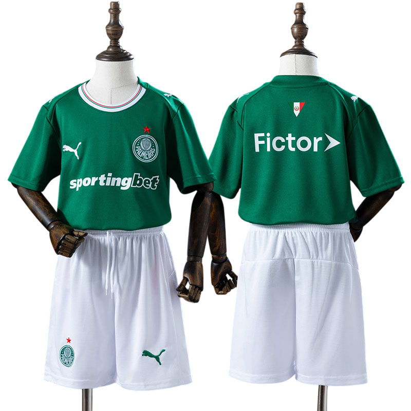 Børne fodboldsæt Palmeiras 26/27 – hjemmebanetrøje og shorts