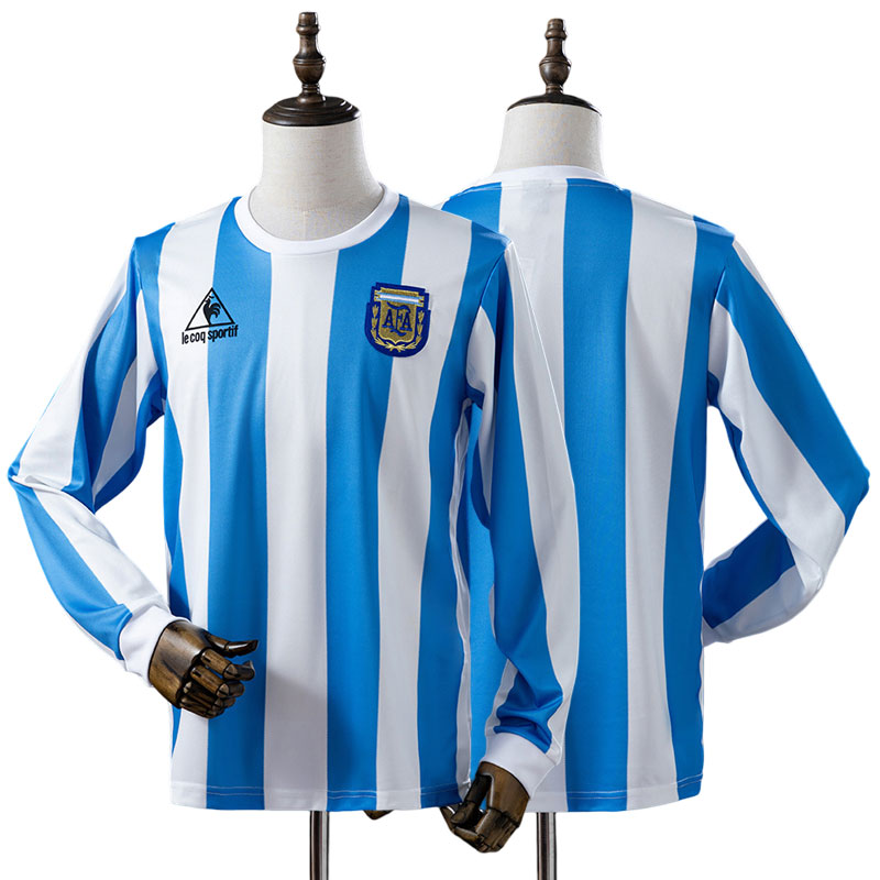 Argentina 1986 langærmet hjemmebanetrøje - retro fodboldtrøje