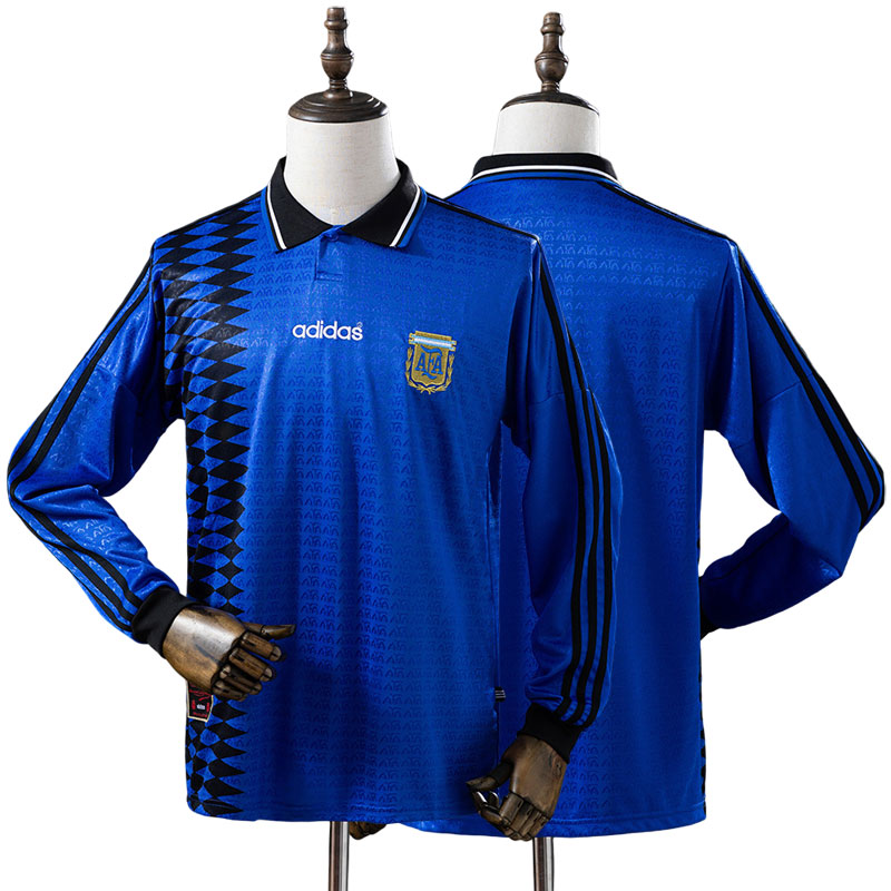 Argentina 1994 blå udebanetrøje – langærmet retro fodboldtrøje
