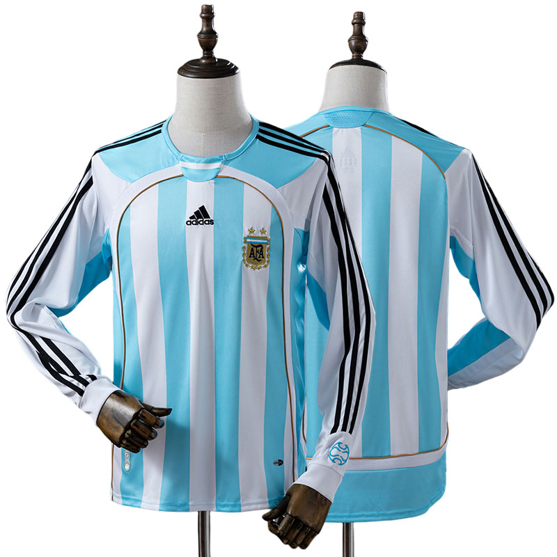 Argentina 2006 retro hjemmebanetrøje - langærmet trøje til mænd