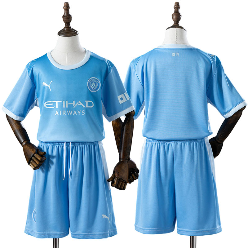 Manchester City MCFC 26/27 hjemmebanetrøje til børn – kortærmet trøje og shorts