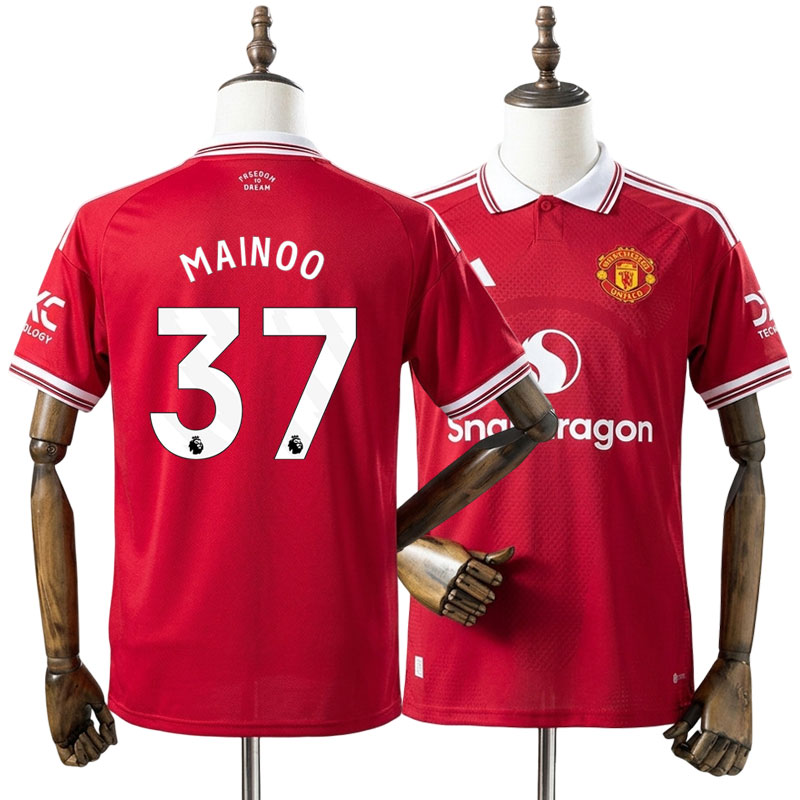 Manchester United 26/27 rød hjemmetrøje med Mainoo 37 tryk på ryggen