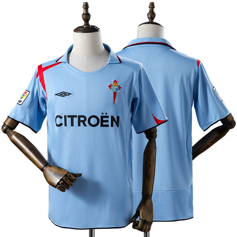 RC Celta de Vigo 2005/07 hjemmebanetrøje retro - blå fodboldtrøje
