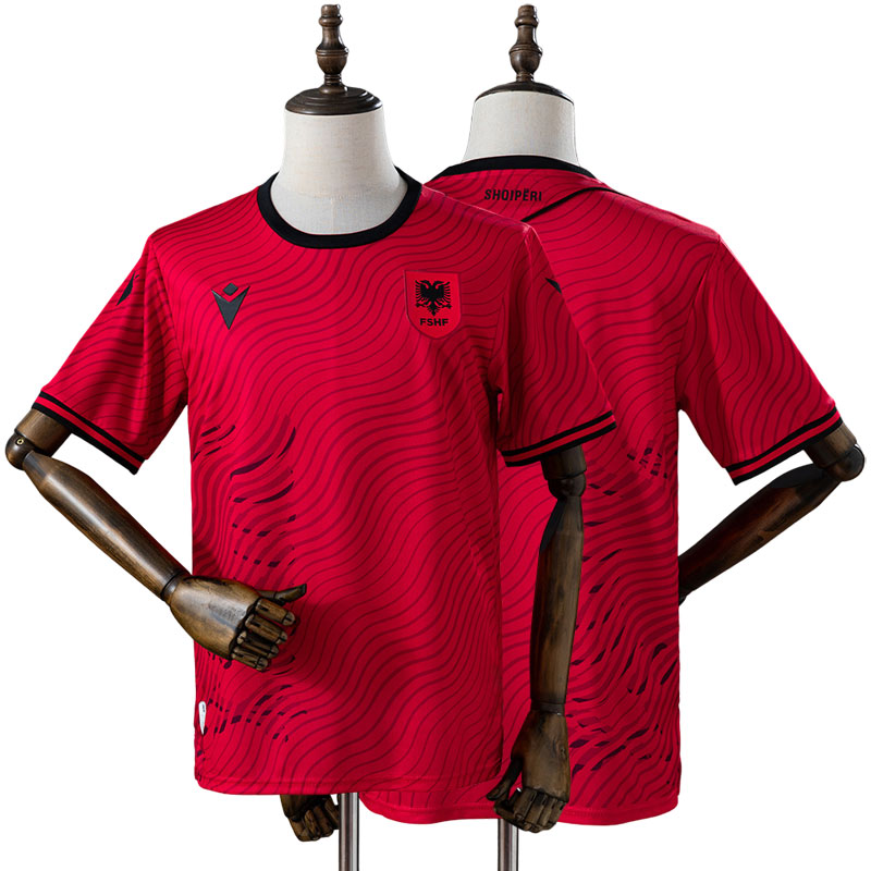 Albanien 2026 hjemmebanetrøje – rød fodboldtrøje til mænd