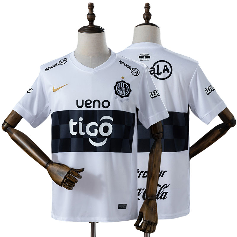 Club Olimpia 2026 hjemmebanetrøje - hvid herre fodboldtrøje kortærmet