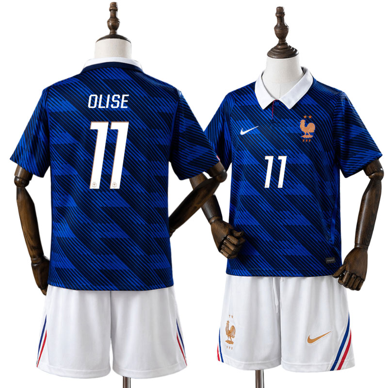 Frankrig børne fodboldtøj 2026 Olise 11 – kortærmet trøje + shorts