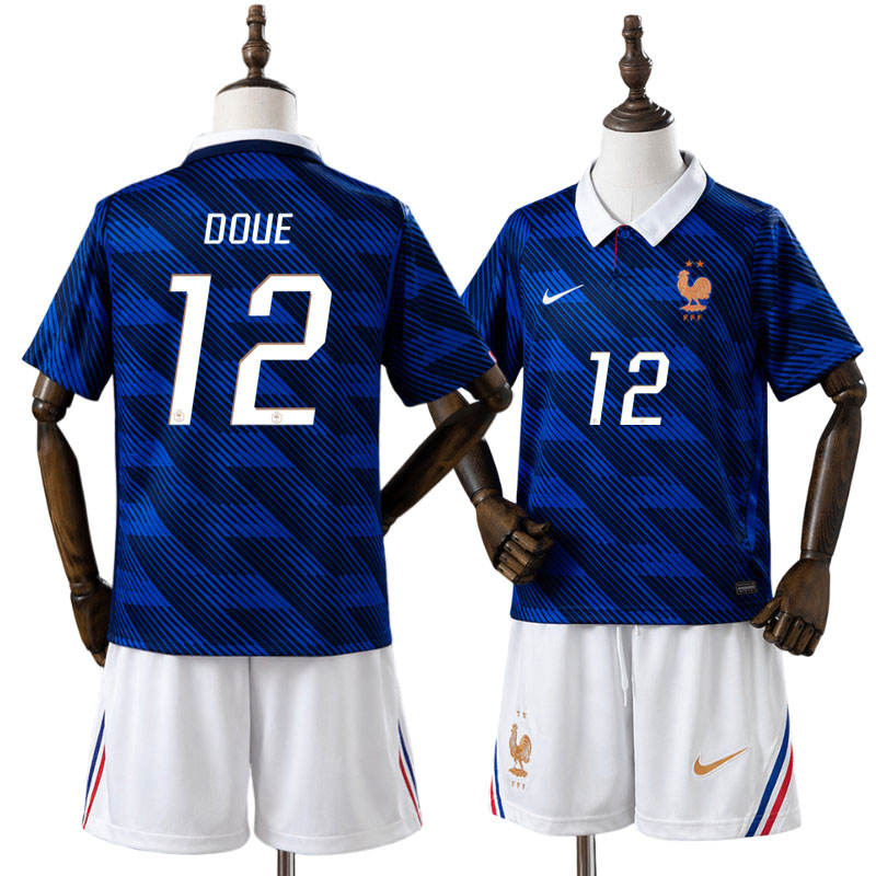 Frankrig hjemmebanesæt 2026 til børn – trøje + shorts DOUE 12
