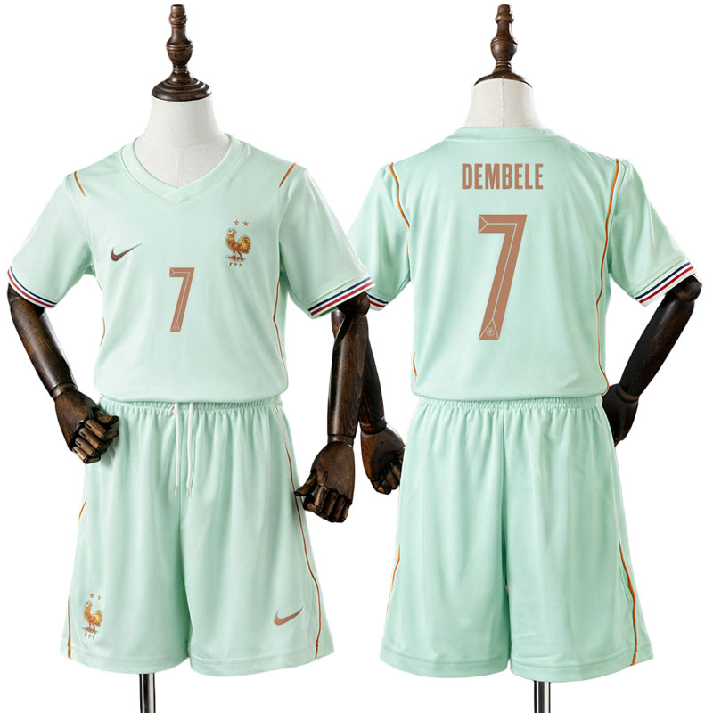 Frankrig udebanetrøje børn 2026 - trøje Dembele 7 og shorts