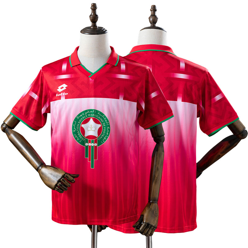 Marokko 1994 hjemmebanetrøje retro herre - fodboldtrøje vintage stil