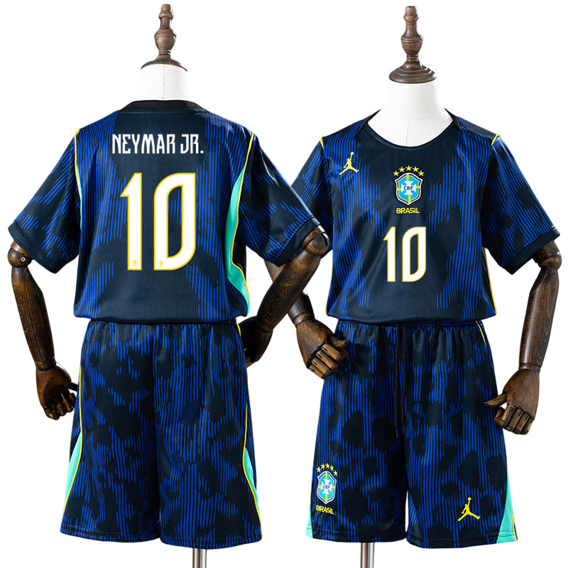Neymar Jr. 10 Brasilien børn sæt 2026/27 – udebanetrøje med shorts