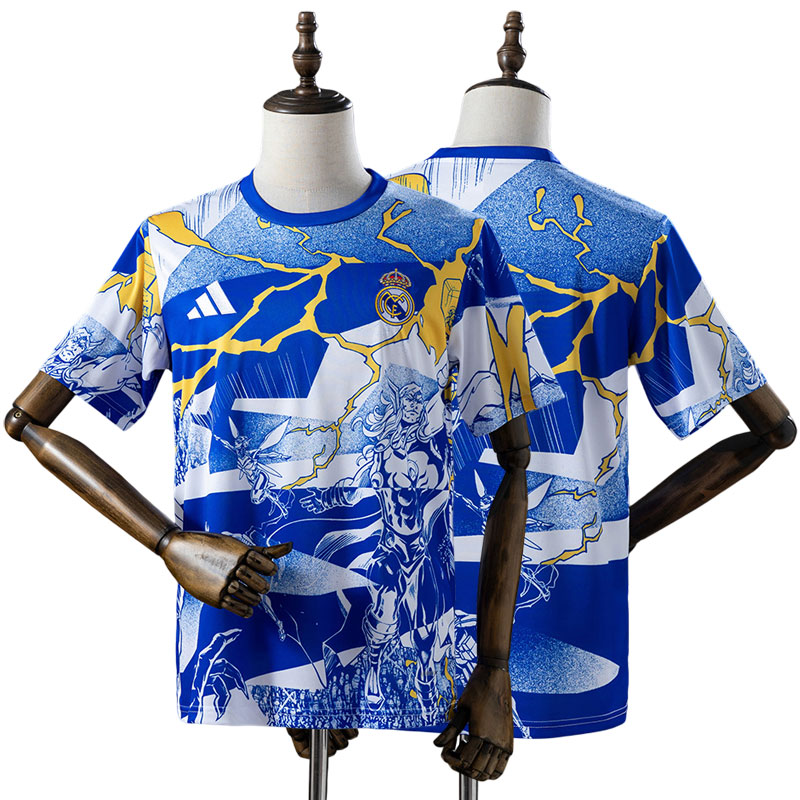 Real Madrid Marvel Avengers 2025-26 pre-match trøje blå