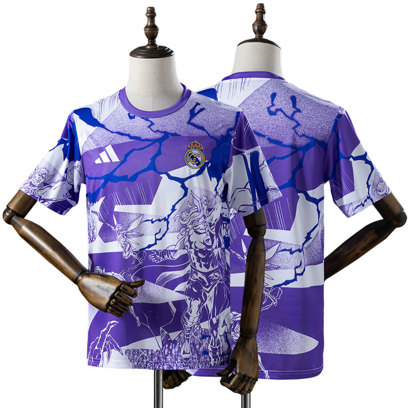 Real Madrid Marvel Avengers trøje 25-26 lilla herre fodboldtrøje