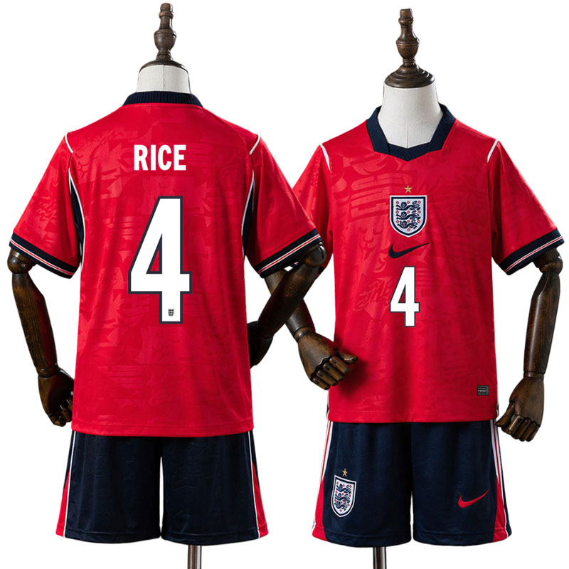 Rice 4 England VM 2026 udebanetrøje børn - sæt med trøje og shorts