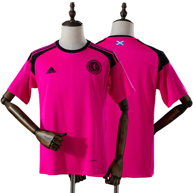 Skotland 2016 udebanetrøje retro – lyserød herre fodboldtrøje