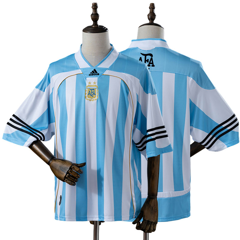 Argentina Bringback Remixed fodbold trøje - blå og hvid herre trøje