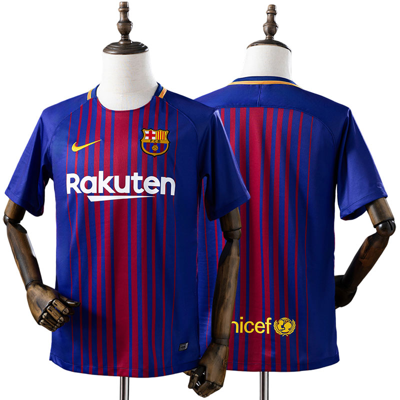 Barcelona 17/18 hjemmebanetrøje retro - kortærmet fodbold trøje