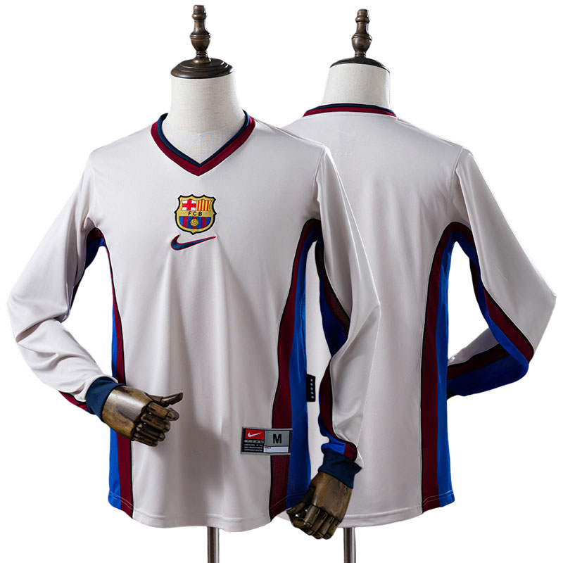 Barcelona 1998-2000 udebanetrøje - langærmet retro stil