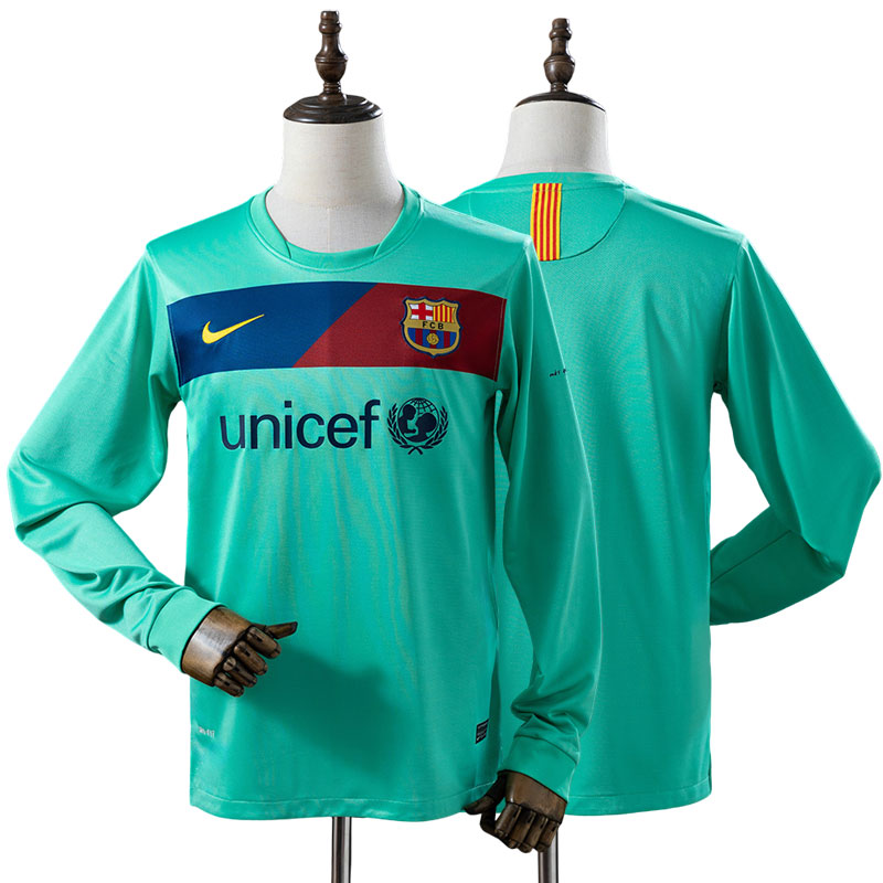 Barcelona 2010/11 udebanetrøje langærmet - retro fodbold trøje