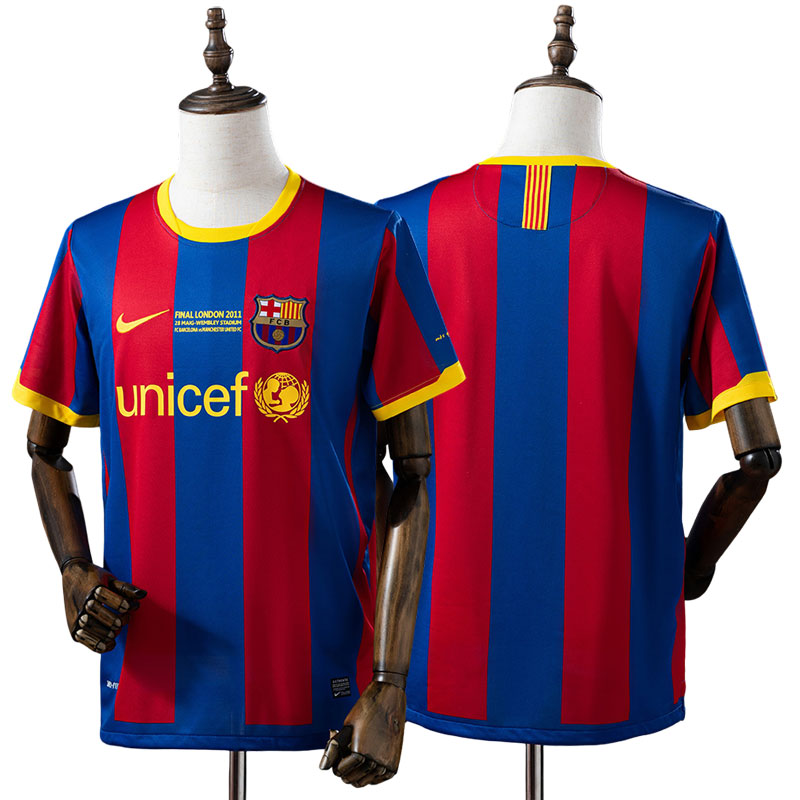 Barcelona Champions League 2010/11 kortærmet fodbold trøje retro