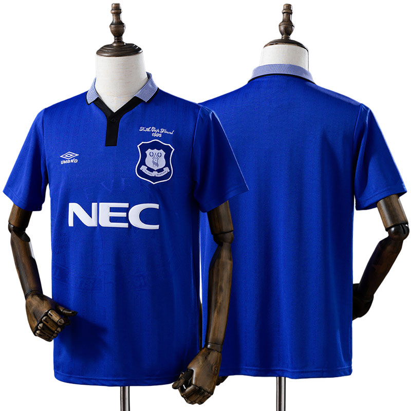 Everton 1995 FA Cup Final fodbold trøje - retro blå trøjen til mænd