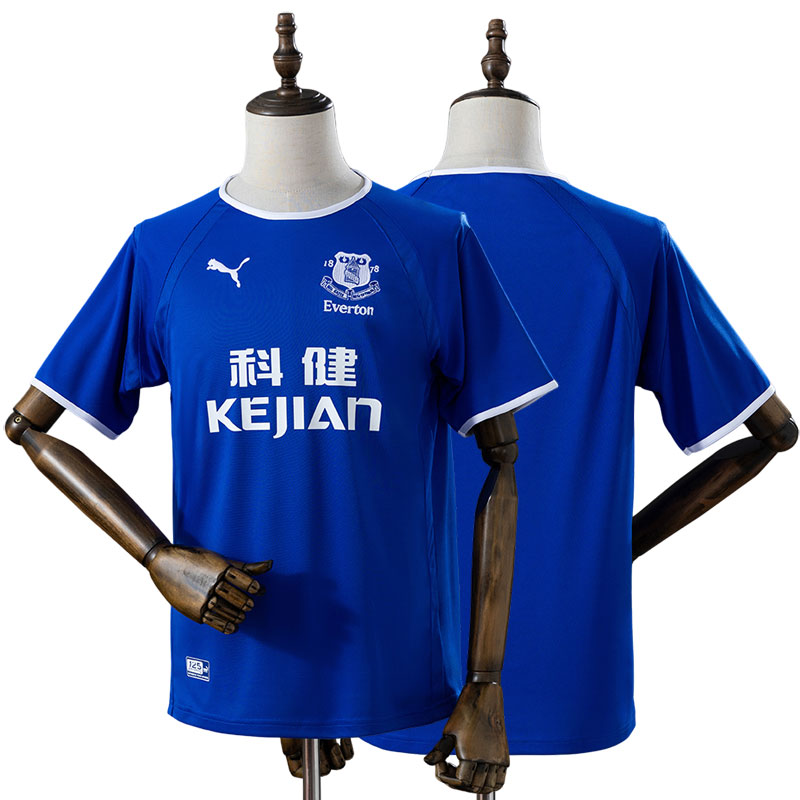 Everton hjemmebanetrøje 2003/04 retro - blå kortærmet herretrøje
