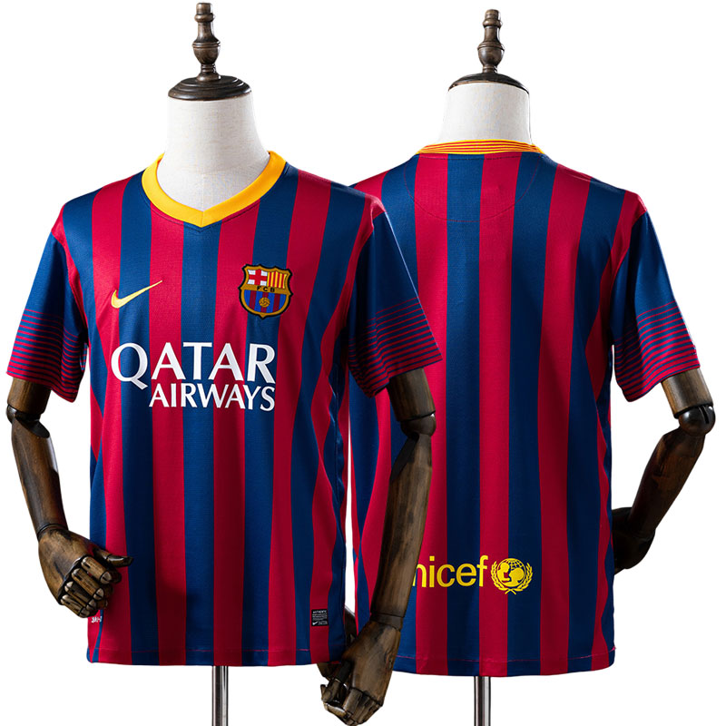 Køb Barcelona 13/14 retro fodbold trøje herre - vintage hjemmebanetrøje