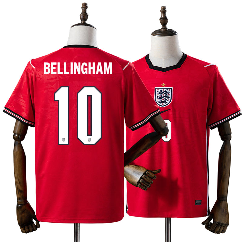 Køb England 2026 fodbold trøje Bellingham 10 - rød udebanetrøje til herrer