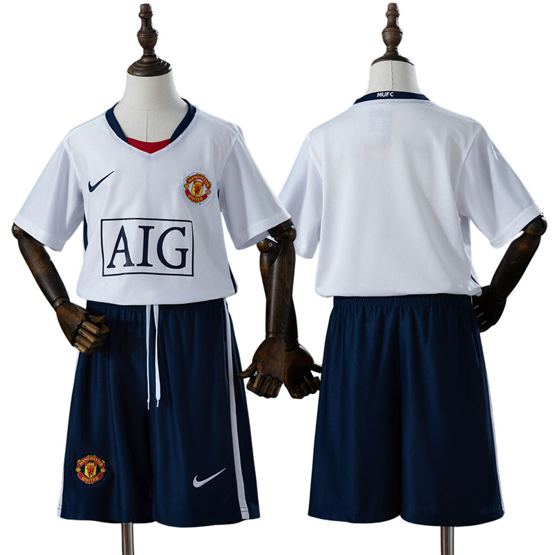 Køb Manchester United 08/09 børne fodbold trøje - retro udebanetrøje