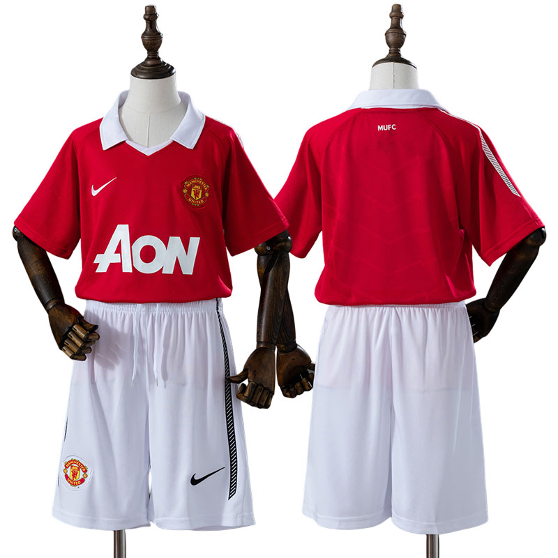 Manchester United 10/11 fodbold trøje børn - retro hjemmebanesæt