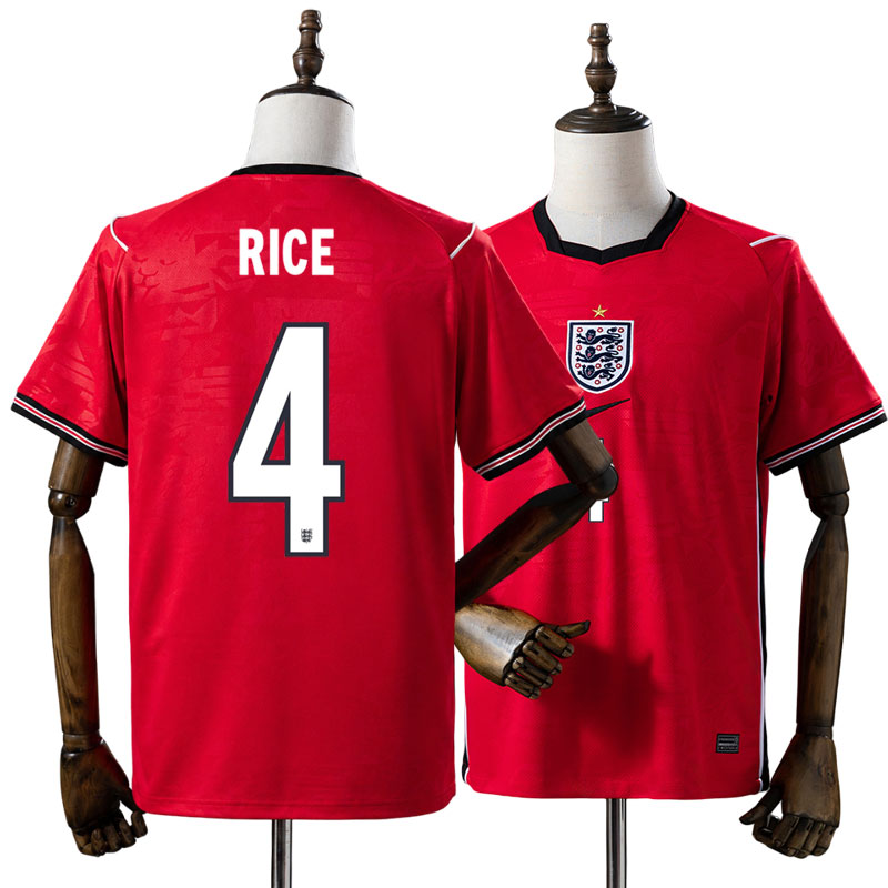 Ny England 2026 fodbold trøje RICE 4 - rød VM 2026 udebanetrøje herre