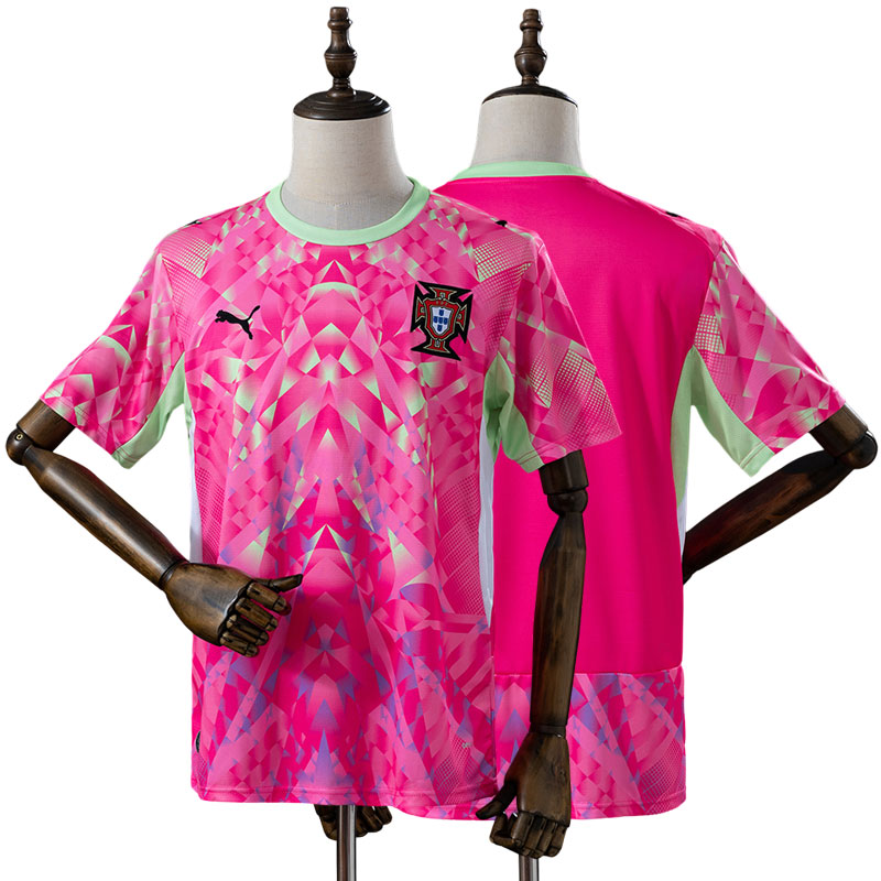 Portugal 2026 pink målmand fodbold trøje til mænd