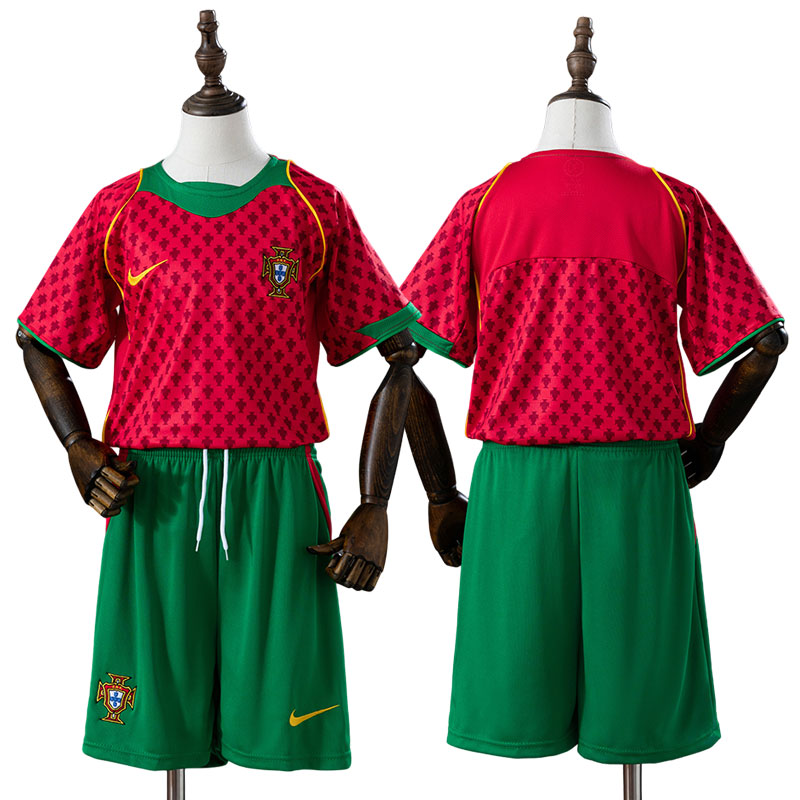 Portugal børne fodbold trøje 2004 - retro hjemmebanesæt