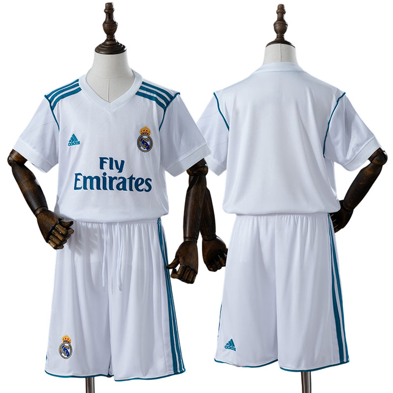 Real Madrid 17/18 børne hjemmebanesæt - retro fodbold trøje
