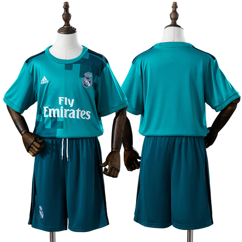 Real Madrid 2017/18 tredje fodbold trøje til børn - retro fodboldsæt
