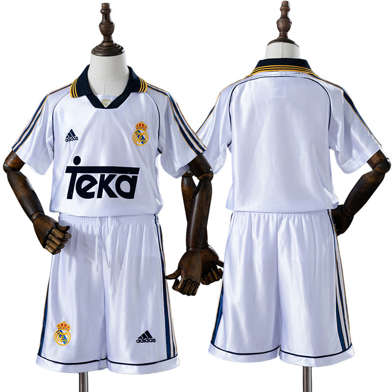 Real Madrid 98/00 Retro home fodbold trøje til børn