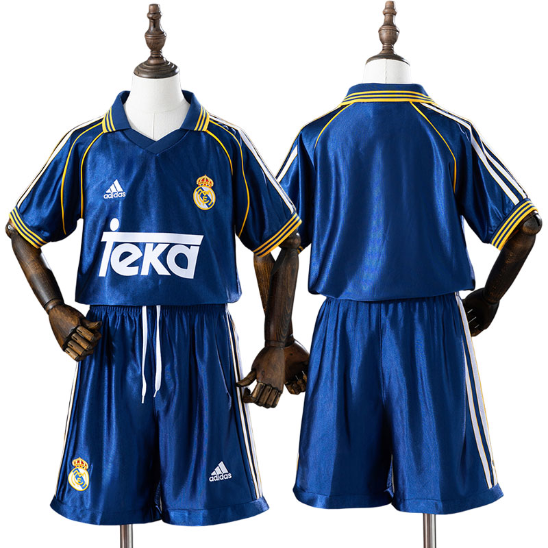 Real Madrid 98/99 tredje trøje til børn – retro fodbold trøje sæt