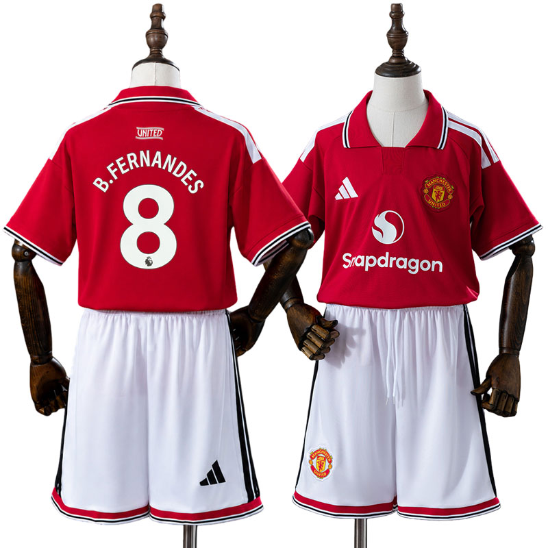 B. FERNANDES 8 Manchester United 2026/27 hjemmebanetrøje til børn