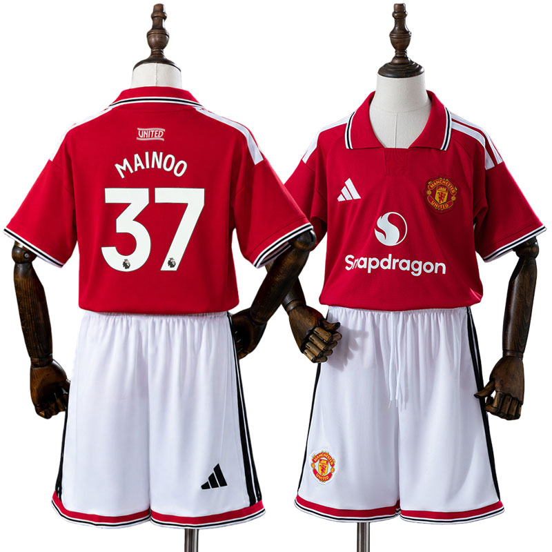 Børne fodbold trøje Manchester United 26/27 home - Mainoo 37 fodboldsæt